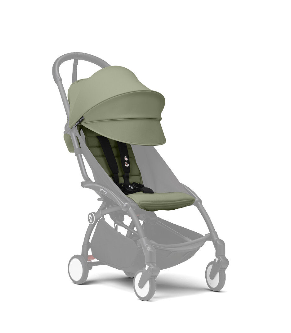 Stokke® YOYO3® 6+ Olive. Black Frame. Shadowed frame.
